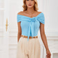 Asymmetrical Neck Short Sleeve T-Shirt