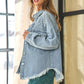 ANNVA USA Button Down Denim Jacket with Pearl Detail
