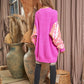 DAVI & DANI Sequin Sleeve Sweater Knit Tunic Top