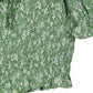 LILOU Green Floral Puffed-sleeves Smocked Top