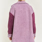 JADE by JANE Plus-size Color block sherpa Shacket JJO5017P