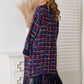 Multi-color Fringe Hem Open Front Autumn Cardigan with Tassell