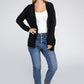 ZENANA Melange Open Front Sweater Cardigan