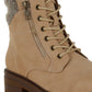 RAG & Co. Mahisha Zip-Up Hiker Boots in Taupe, Black & Beige