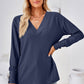 V-Neck Long Sleeve Blouse