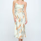 Paint Stroke Midi Slip Dress