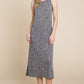 BOMBOM Round Neck Slit Midi Tank Dress