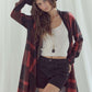 JADE by JANE Plaid Open Cardigan