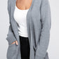 ZENANA Melange Open Front Sweater Cardigan
