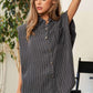 DAVI & DANI Stripe Button Down Shirt and Long Pants Set