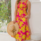 ODDI Full Size Floral Smocked Ruffled Midi Dress