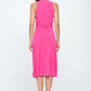 RENEE C Ruched Waist Sleeveless Slit Dress