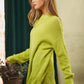 DAVI & DANI Solid Mock Neck Long Sleeve Knit Sweater