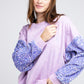 BIBI Velvet Sequin Sleeve Mineral Washed Top