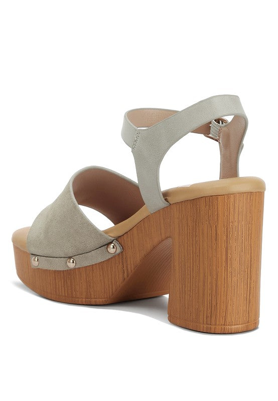 RAG & Co. Daniela Suede High Block Sandals