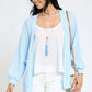 EG FASHION Solid Waffle Knit Cardigan