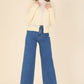 LILOU Wool Blended Sheer Cardigan