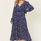 DOUBLE TAKE Full Size Tie Back Flounce Sleeve Dress