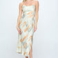 Paint Stroke Midi Slip Dress