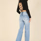LILOU Black Long Sleeves Mock Neck Lace-up Open Back Top