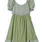 LILOU Green Floral Smocked Summer Dress