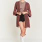 JADE by JANE Women's Red Kimono Glitter Cardigan with Bell Sleeve