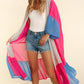 PLUS COLOR BLOCK KIMONO MAXI OPEN CARDIGAN