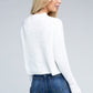 AMBIANCE APPAREL Mock Neck Cropped Pullover Knit Sweater