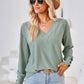 V-Neck Long Sleeve Blouse