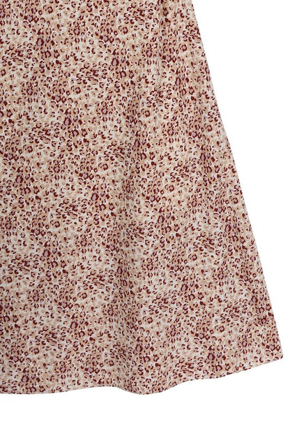 LILOU Leopard Cami Dress with chain trim