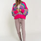DAVI & DANI Chunky Knit Multi-Striped Open Sweater Cardigan