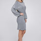 NUVI APPAREL Bishop Sleeve Metallic Dress