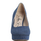 Kostur Denim Block Heel Pumps