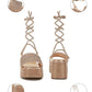 RAG & Co. Swifties Rhinestone Embellished Lace-Up Sandals