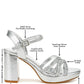 Sparks Fly Glitter Strappy Block Sandals