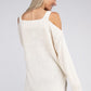 NUVI APPAREL Knitted Cold-Shoulder Sweater