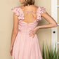 ONE & ONLY COLLECTIVE Blush Ruffled Surplice Mini Cocktail Dress