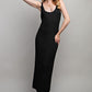 SWEET GENERIS U-Neckline Ribbed-Knit Maxi Dress