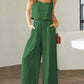 Stylish 2 Piece Square Neck Top and Wide Leg Pants Set