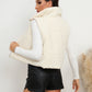 White Winter Zip-Up Collared Vest