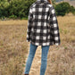 DAVI & DANI Fuzzy Boucle Textured Double Breasted Coat Jacket