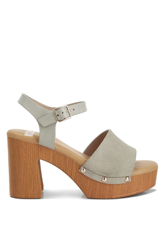 RAG & Co. Daniela Suede High Block Sandals