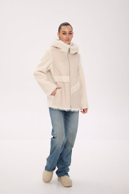 Pre-Order. Re-Stock Ships October 15. ⇆ Reversible Hooded Wool Blend Jacket