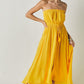 DAVI & DANI Yellow Smocked Casual Midi Sundress