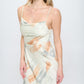 Paint Stroke Midi Slip Dress