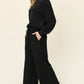 DOUBLE TAKE Full Size Texture Long Sleeve Top and Pants Lounge Set