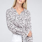 NUVI APPAREL Frill Trim Notched Neckline Blouse