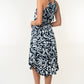 WHITE BIRCH Tied Ruched Floral Sleeveless Knee Length Dress
