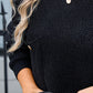 Angel Wings Decor Button Drop Shoulder Knit Top