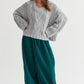 HYFVE Gray Cable Knit V-Neck Sweater